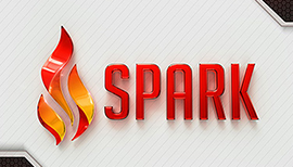 3D spark logo design by the evolving digital